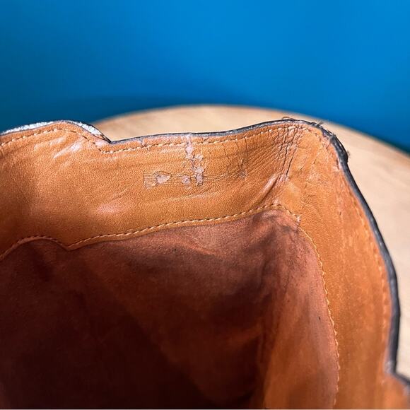 Lucky Brand Angelika Leather Riding Boots Pull On Buckle Slouchy Gray Women’s 6 - Picture 11 of 12